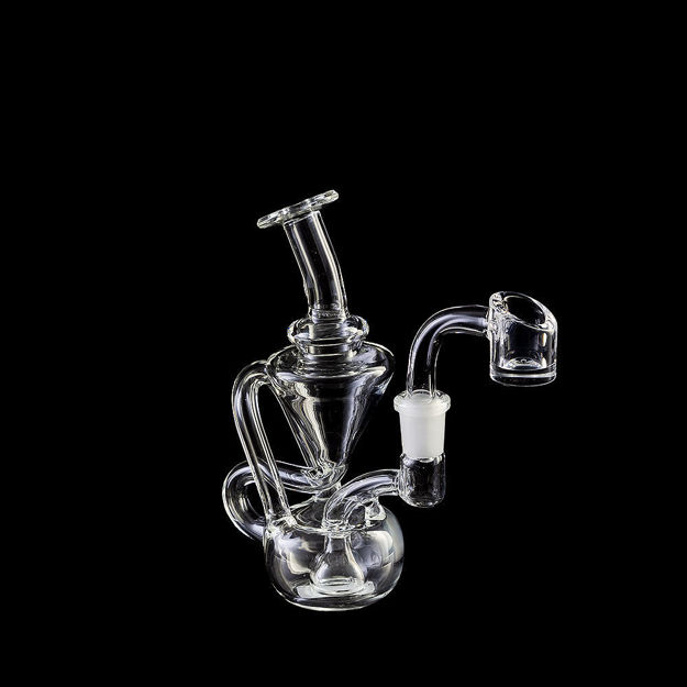 5" clear recycler dab rig with dome perc