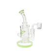 7" Diamond Glass dab rig with recycler, showerhead perc, and green accents.