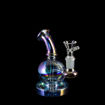 5" Water pipe with spherical chamber and opalescent finish.