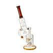 14" Tsunami Glass microscope bong with rocket perc and amber accents.