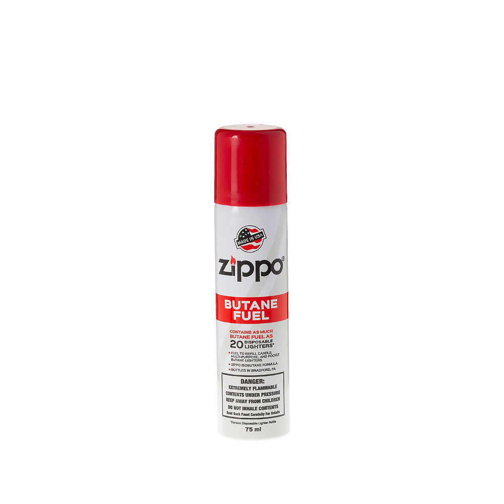 Zippo Butane Fuel 75 ML / 2.5 Ounces (2-Cans) For 20 Disposable Lighters  Refilling Butane