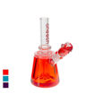 Red Cheech Glass water pipe with glycerin-filled chamber and bowl piece.