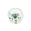 Glass ashtray with colorful skull design