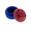 Red ladybug silicone concentrate container with blue base