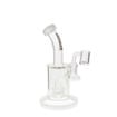 7" New Ansterdam Glass dab rig with matrix perc & white accents.