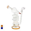 Tsunami Glass 12" dab rig with sprinkler perc, coil recycler & amber accents.