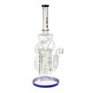 14" Tsunami Glass dab rig with showerhead perc, recyclers & blue accents.