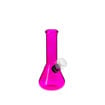 5" Pink bubbler pipe with beaker body and plugged bowl stem