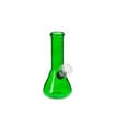 5" Green bubbler pipe with beaker body and plugged bowl stem