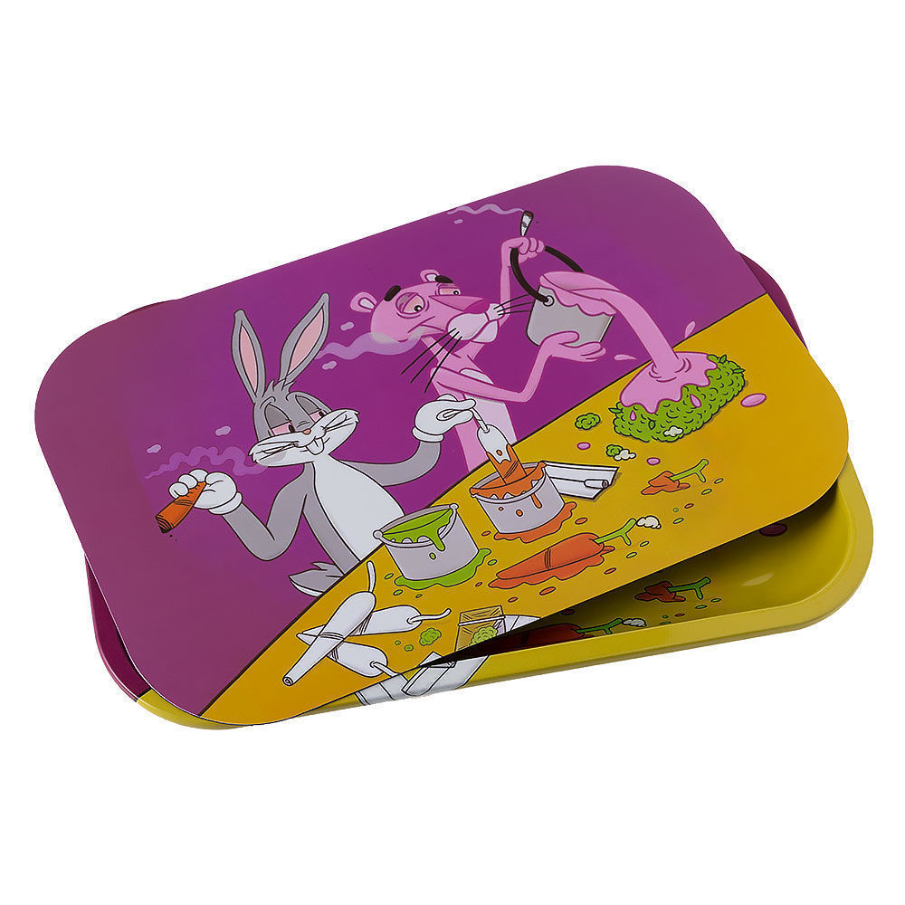 Large Cartoons Rolling Tray With Lid Smoking Outlet