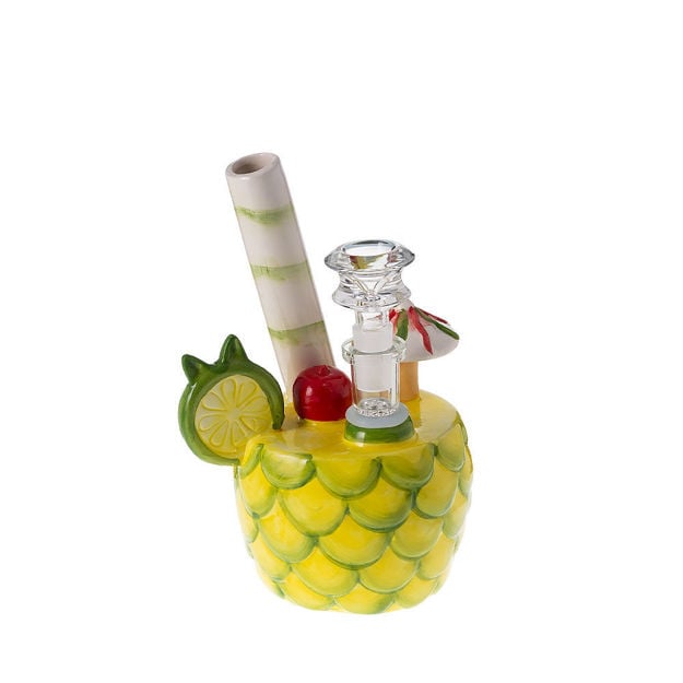 Piña Colada pineapple w/ straw Ceramic Water Pipe