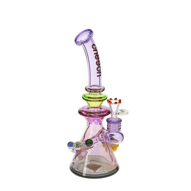 11" cheech glass bong with decorative marbles 