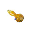 Yellow gold glass spoon pipe. Back view.