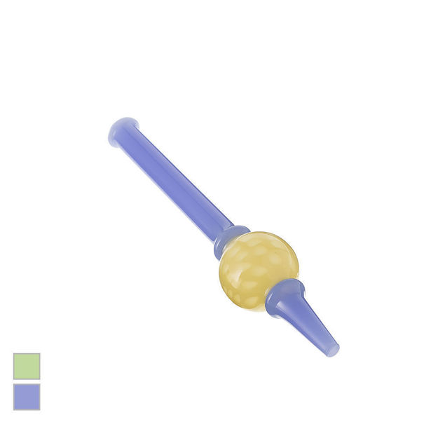 6" Blue & yellow glass dab straw