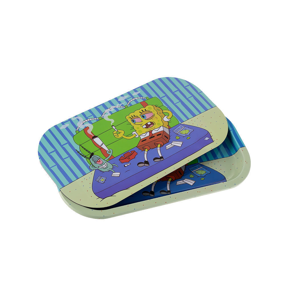 Small Cartoons Rolling Tray With Lid Smoking Outlet