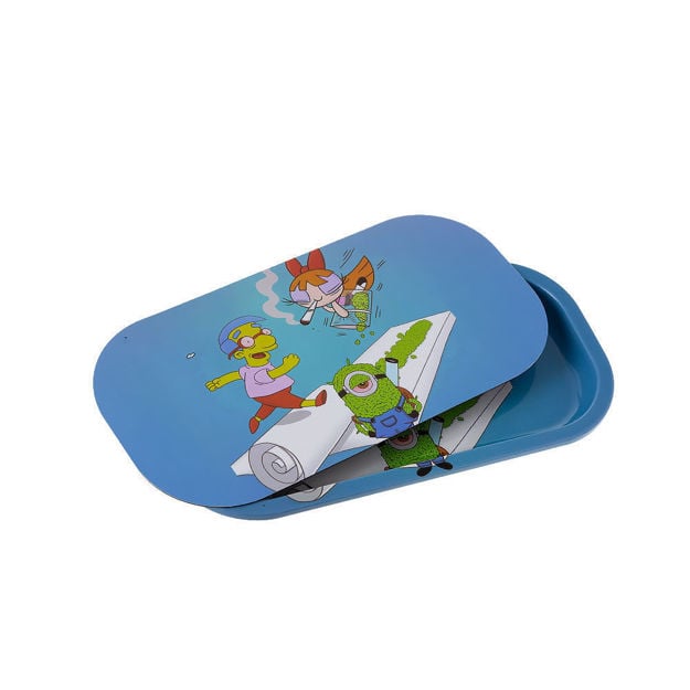 Millhouse, Blossom & Minion rolling tray with magnetic cover