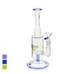 9" Diamond Glass bong with flared mouthpiece & blue accents
