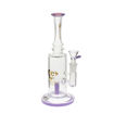 9" Diamond Glass bong with flared mouthpiece & purple accents