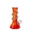 7" Red glow-in-the-dark soft glass bong. Back view.