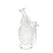 Clear pineapple water pipe with textured chamber and clear leaves