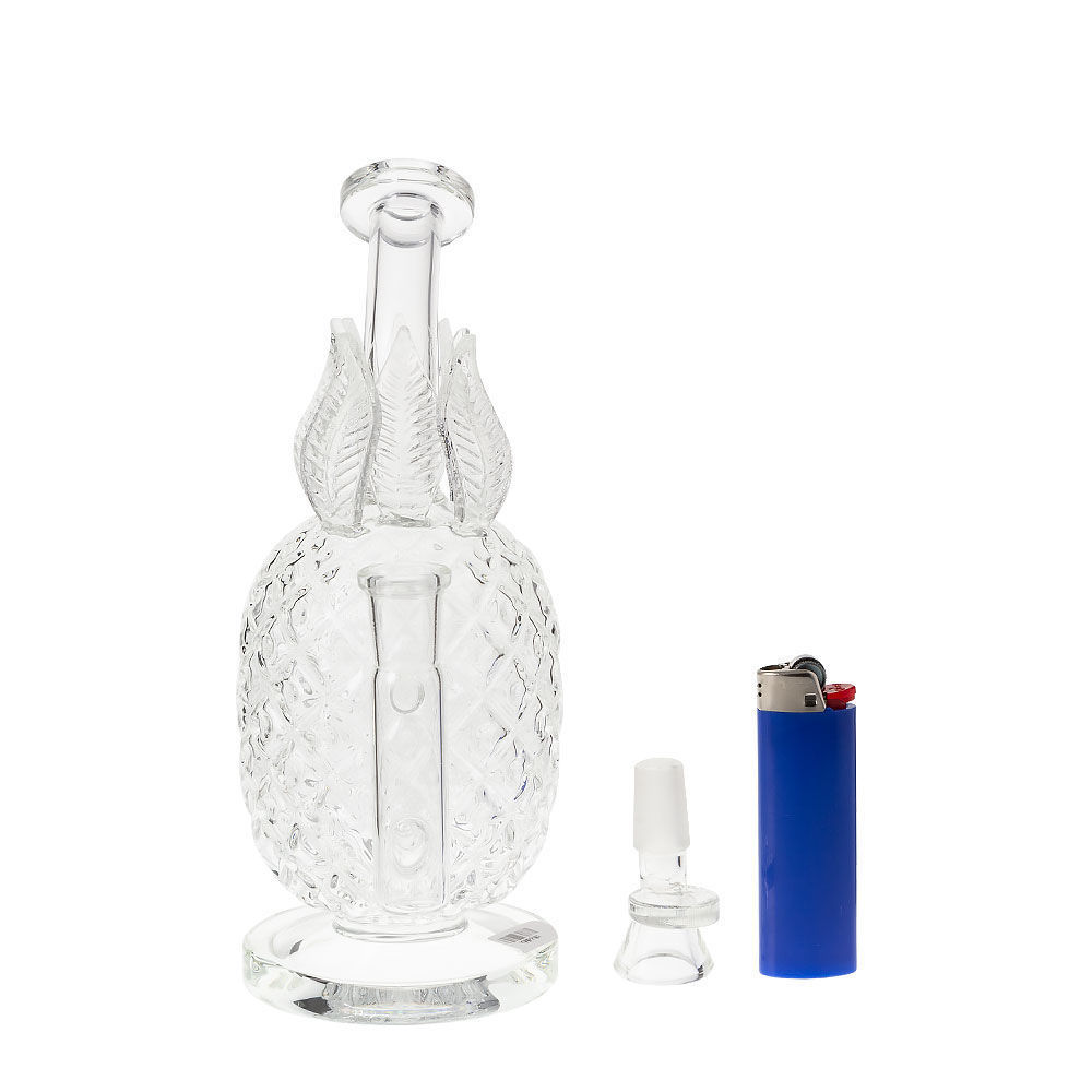 Pineapple Paradise 8" Clear Glass Bong Smoking Outlet