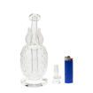 Clear pineapple water pipe with textured chamber, front view