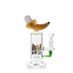Icon Glass banana fruit bong with showerhead perc. Side view.