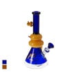 Blue 9" Gili Glass beaker bong w/ ducks & showerhead perc