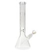 7mm Diamond Glass beaker bong with frosted etching. Side view.