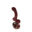 Red octopus glass bubbler pipe w/ tentacles