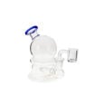 4" Ball chamber dab rig w/ inline perc & blue accent