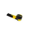 black & yellow silicone spoon pipe w/ metal bowl & cover