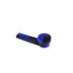 black & blue silicone spoon pipe w/ metal bowl & cover