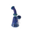 7" Water pipe with opaque royal blue ripple pattern