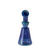 7" Water pipe with opaque royal blue ripple pattern. Back view.