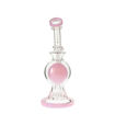 8" Cali Cloudx Pink Disco Ball water pipe. Back view.