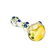 Fumed glass spoon pipe w/ large bowl chamber. Back view.