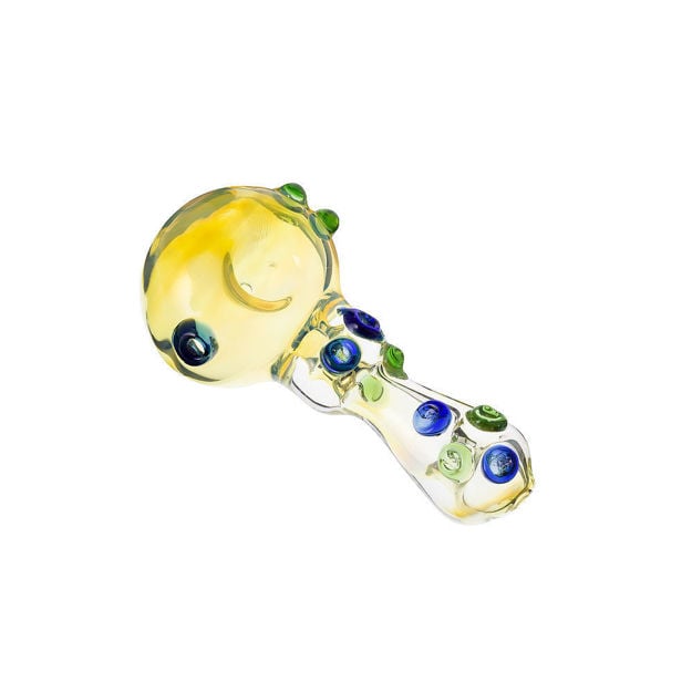 Fumed glass spoon pipe w/ large bowl chamber