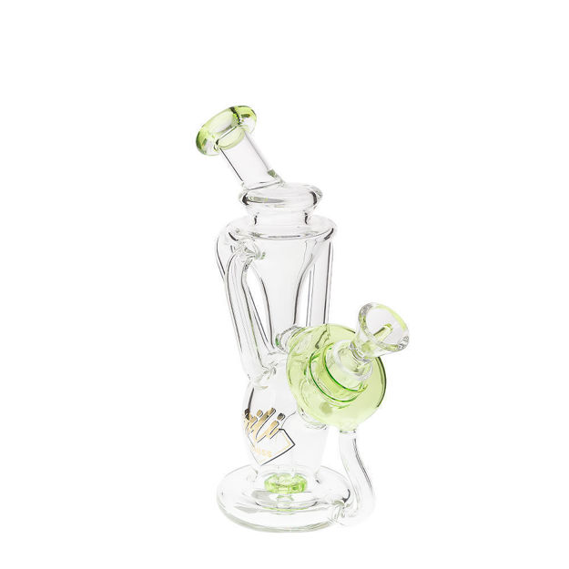 Gili Glass recycler bong w/ showerhead perc & lime green accents