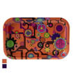 Orange large rolling tray with colorful gear design