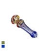 Colorful Double Bowl Spoon Pipe w/ blue stem