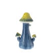 7 inch blue & yellow ceramic mushrooms water pipe. back view.
