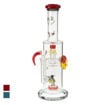 double chamber gili glass bong with honey bee & red accents