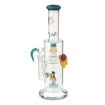 double chamber gili glass bong with honey bee & teal accents