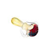 fumed glass spoon pipe with hooks. back view.
