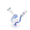 blue & clear showerhead recycler bong. side view.
