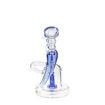 blue & clear showerhead recycler bong. back view.