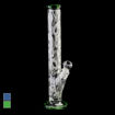 9mm green straight tube bong w/ glow-in-the-dark ghosts 