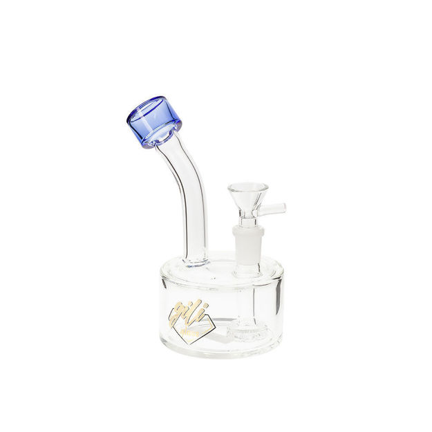 Gili Glass Watering Can Showerhead Bong w/ blue accent