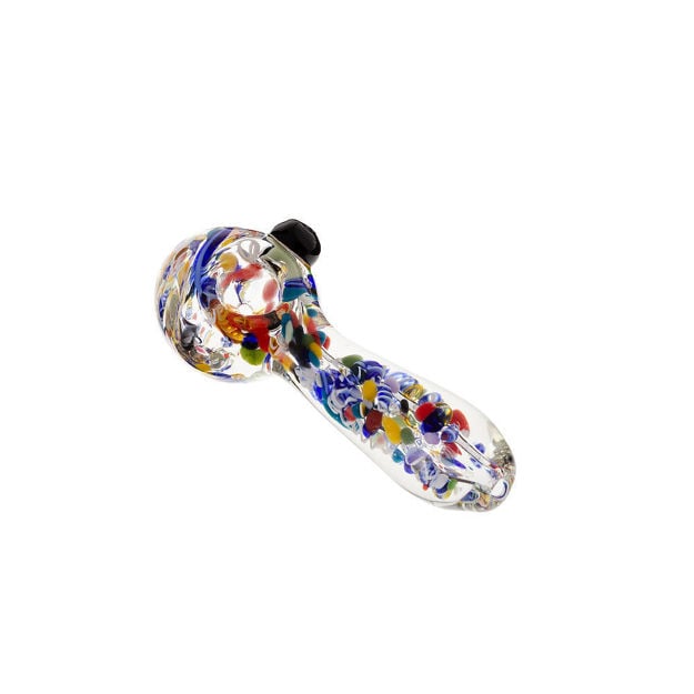 5 inch colorful cane glass spoon pipe